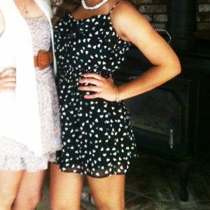 Kirra l Black With White & Blue Hearts Dress